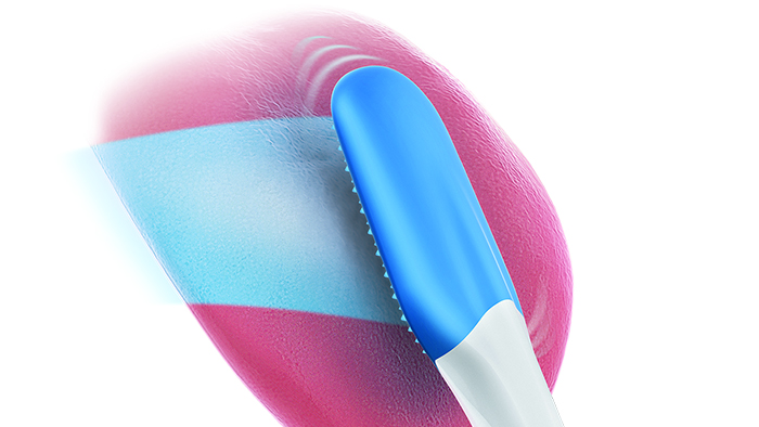 Tongue brush head